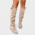 Women’s Knee High Boots Block Heel – Suede Look Casual Boots