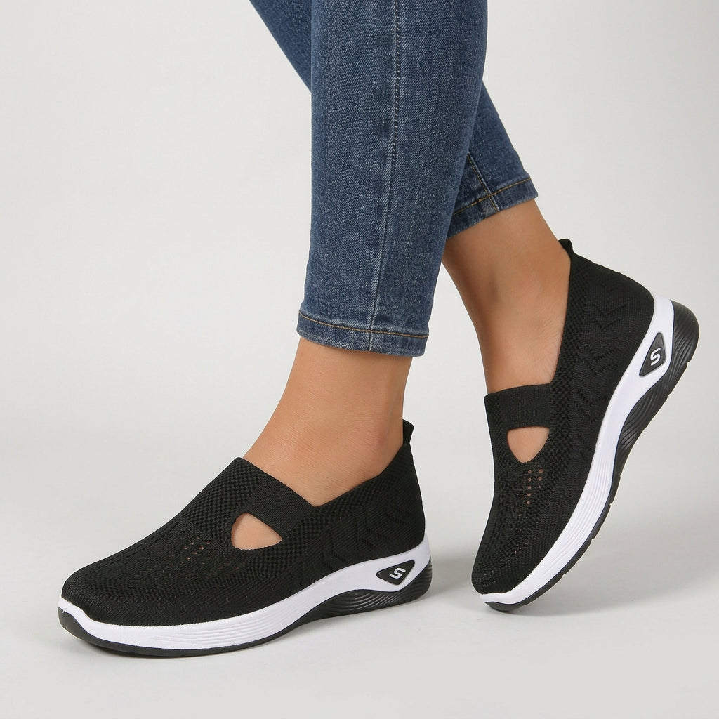 Women’s Slip On Knit Sneakers Lightweight Sole – Everyday Comfort Shoes