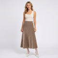 Women’s Knit Midi Skirt A Line – Textured Pull On Sweater Skirt
