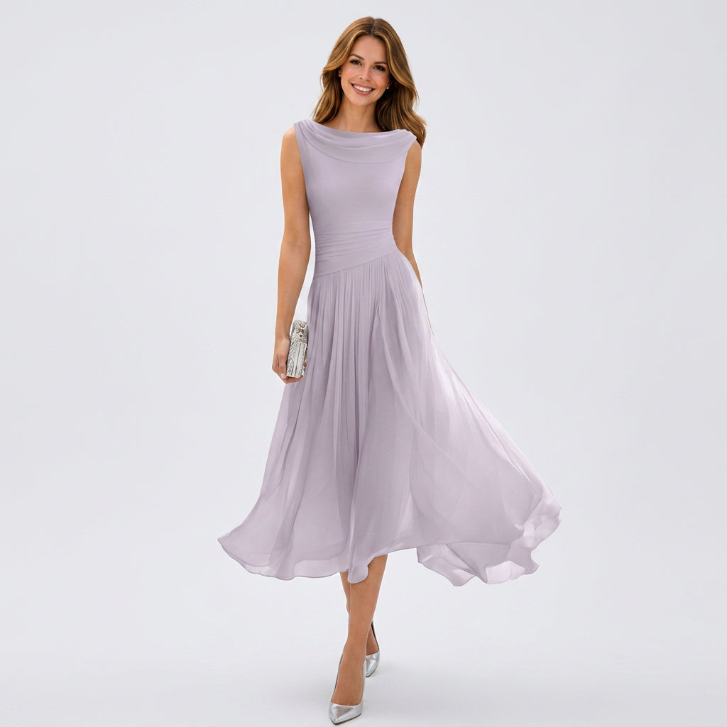 Sleeveless Pleated Midi Dress Women