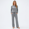 Women’s High Waisted Knit Pants – Wide Leg Drawstring Lounge Pants