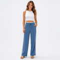 Women’s Wide Leg Track Pants with Side Stripes – High Waisted Drawstring Sweatpants