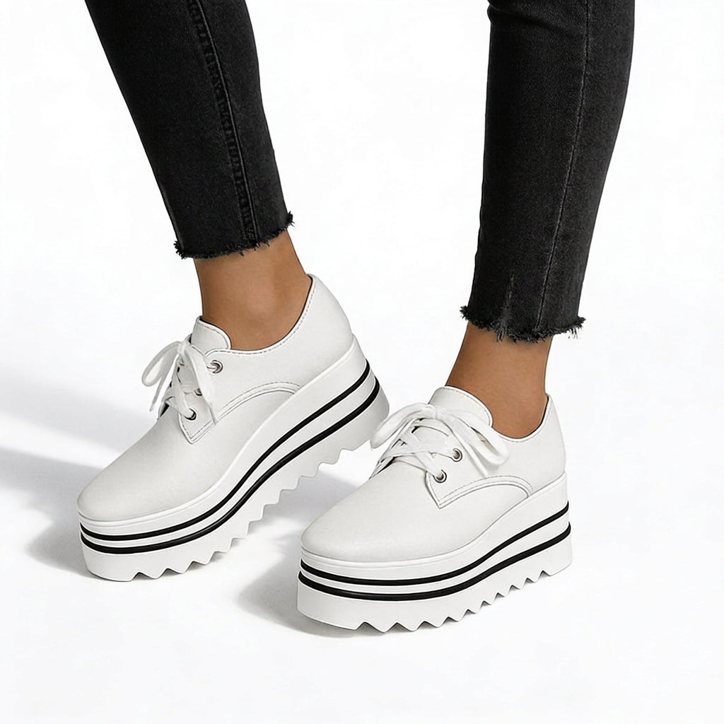 Women Platform Lace Up Shoes