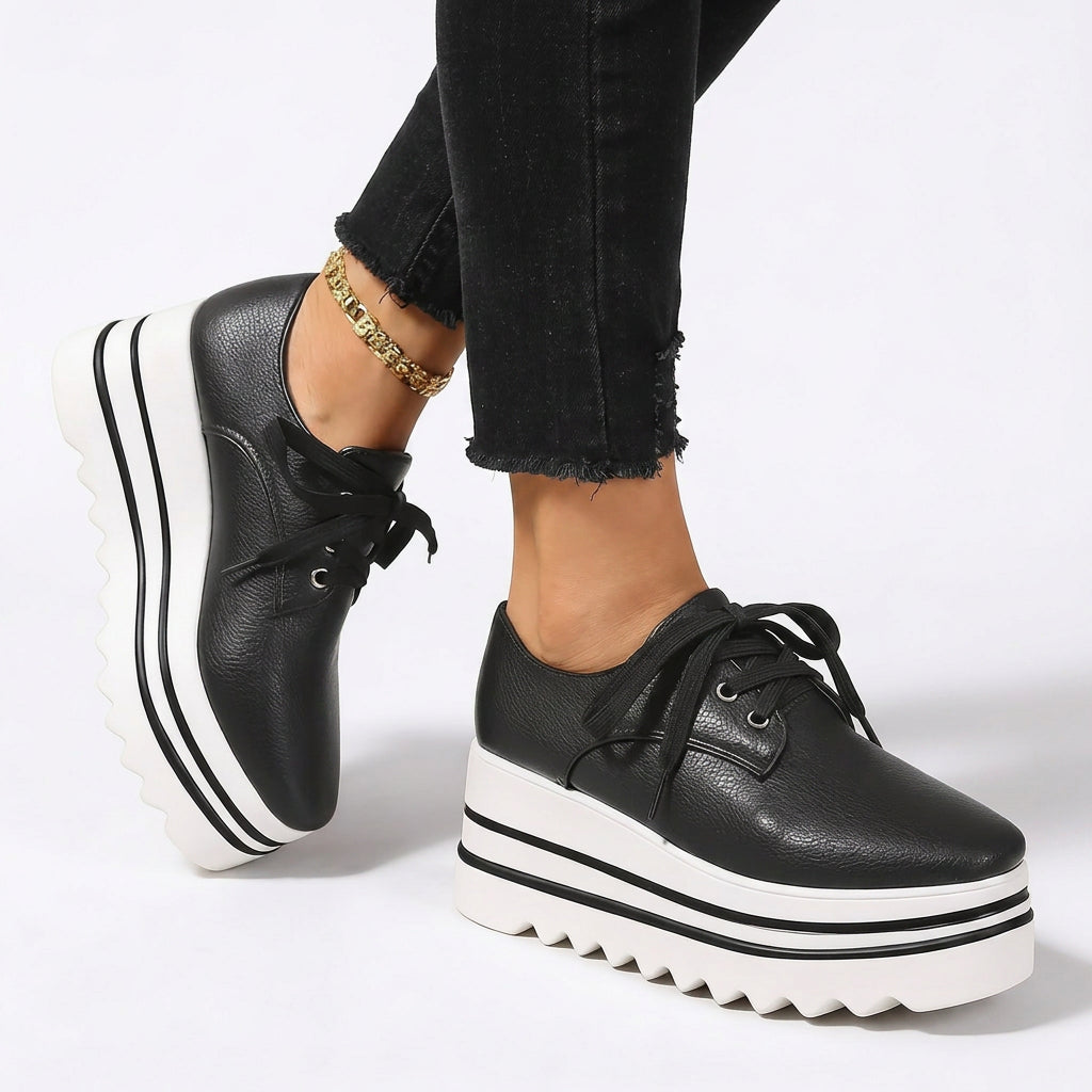 Women Platform Lace Up Shoes