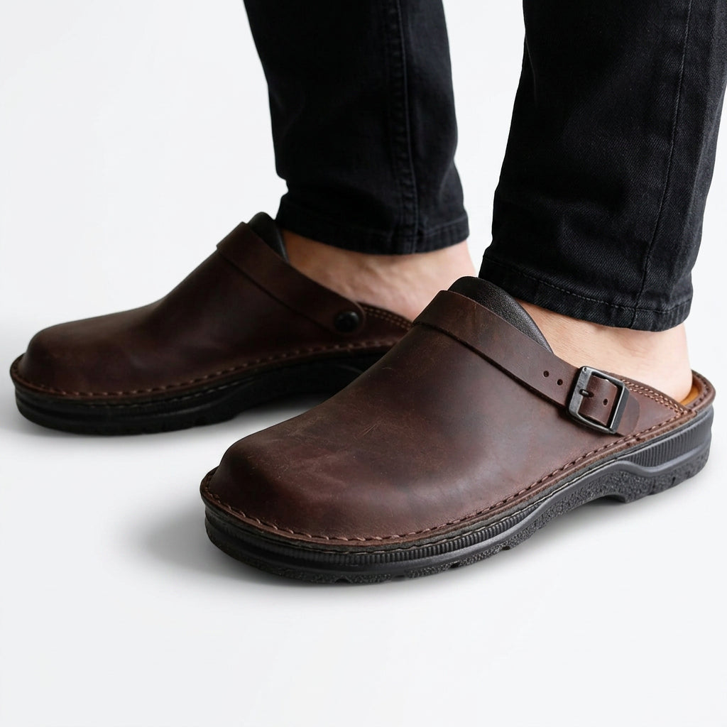 Men Buckle Clogs