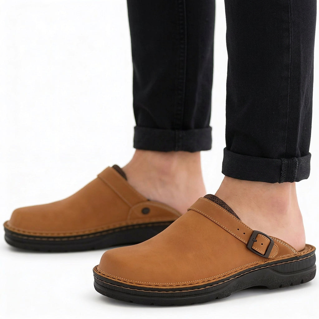 Men Buckle Clogs