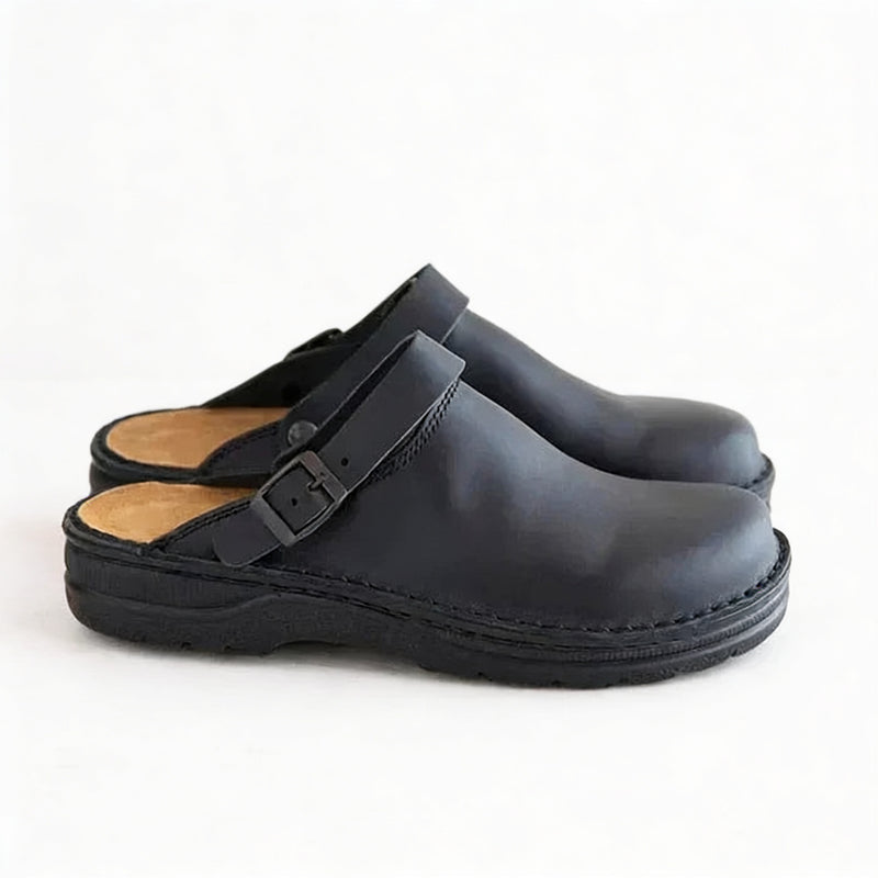 Men Buckle Clogs