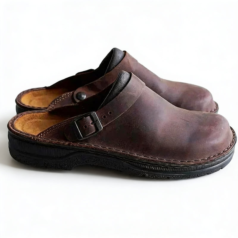 Men Buckle Clogs
