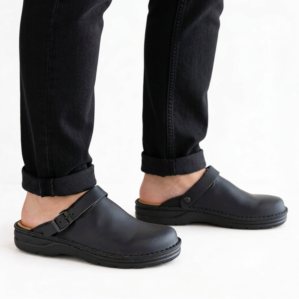Men Buckle Clogs