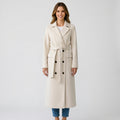 Women’s Long Trench Coat Belted Waist – Double Breasted Tailored Outerwear