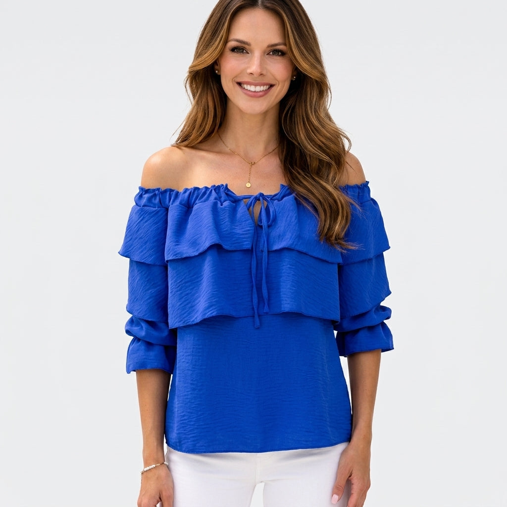 Women Off Shoulder Ruffle Top