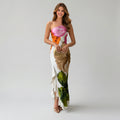 Women Floral Asymmetric Maxi Dress
