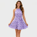 Women Floral Halter Mini Dress