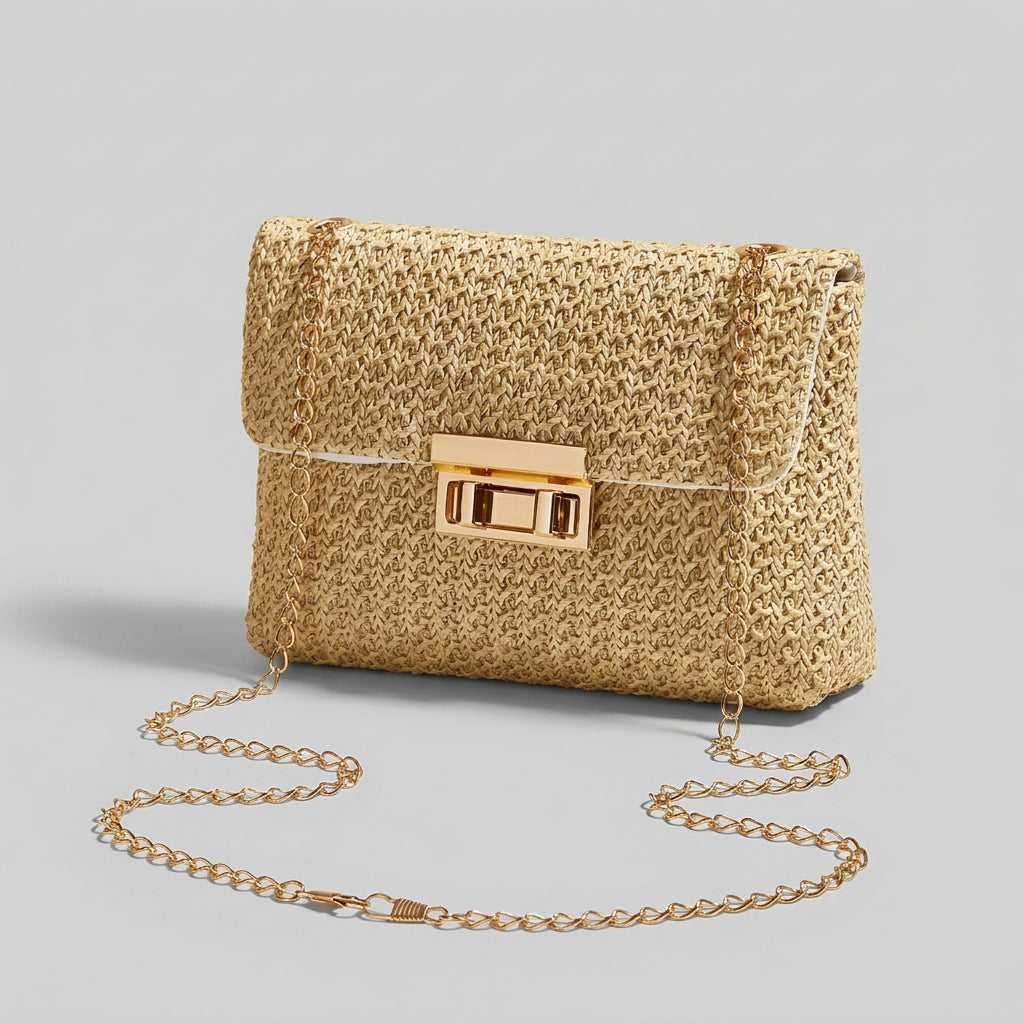 Women Woven Chain Shoulder Bag