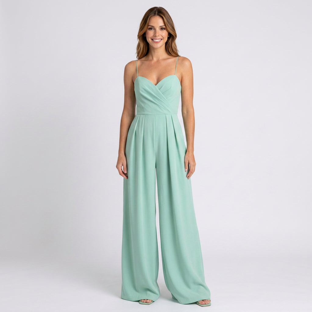 Women Spaghetti Strap Wide Leg Jumpsuit
