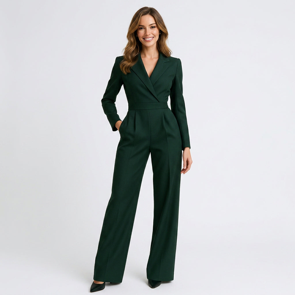 Women Tailored Wide Leg Jumpsuit