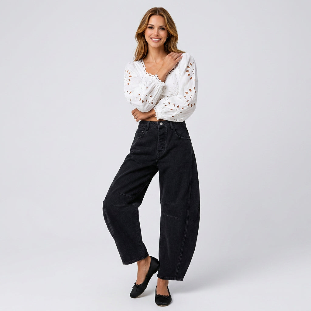 Women Barrel Leg Jeans