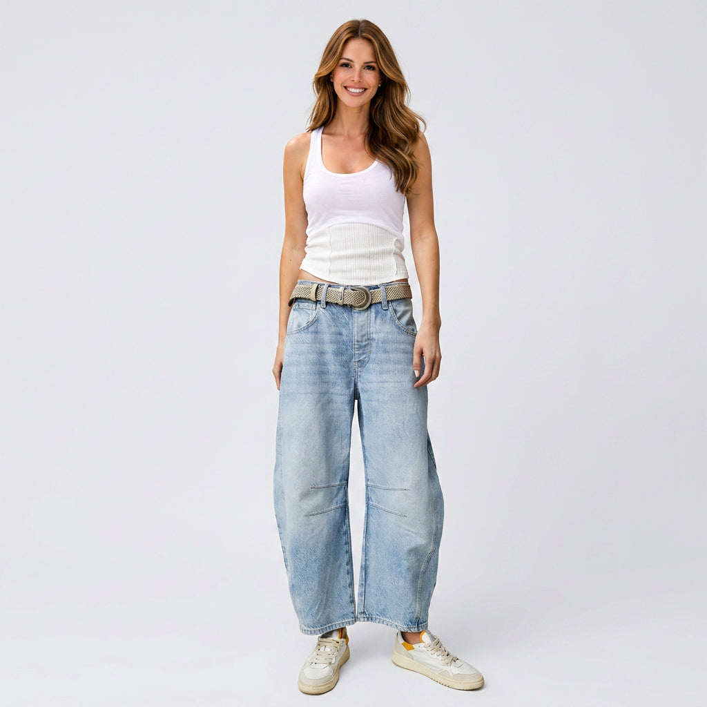 Women Barrel Leg Jeans