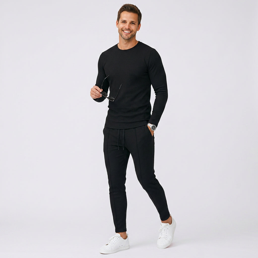 Men’s Long Sleeve T-Shirt and Tapered Pants Set