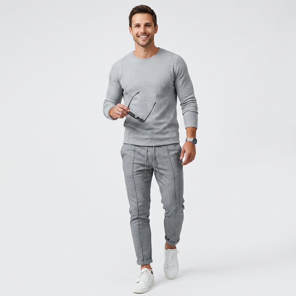 Men’s Long Sleeve T-Shirt and Tapered Pants Set