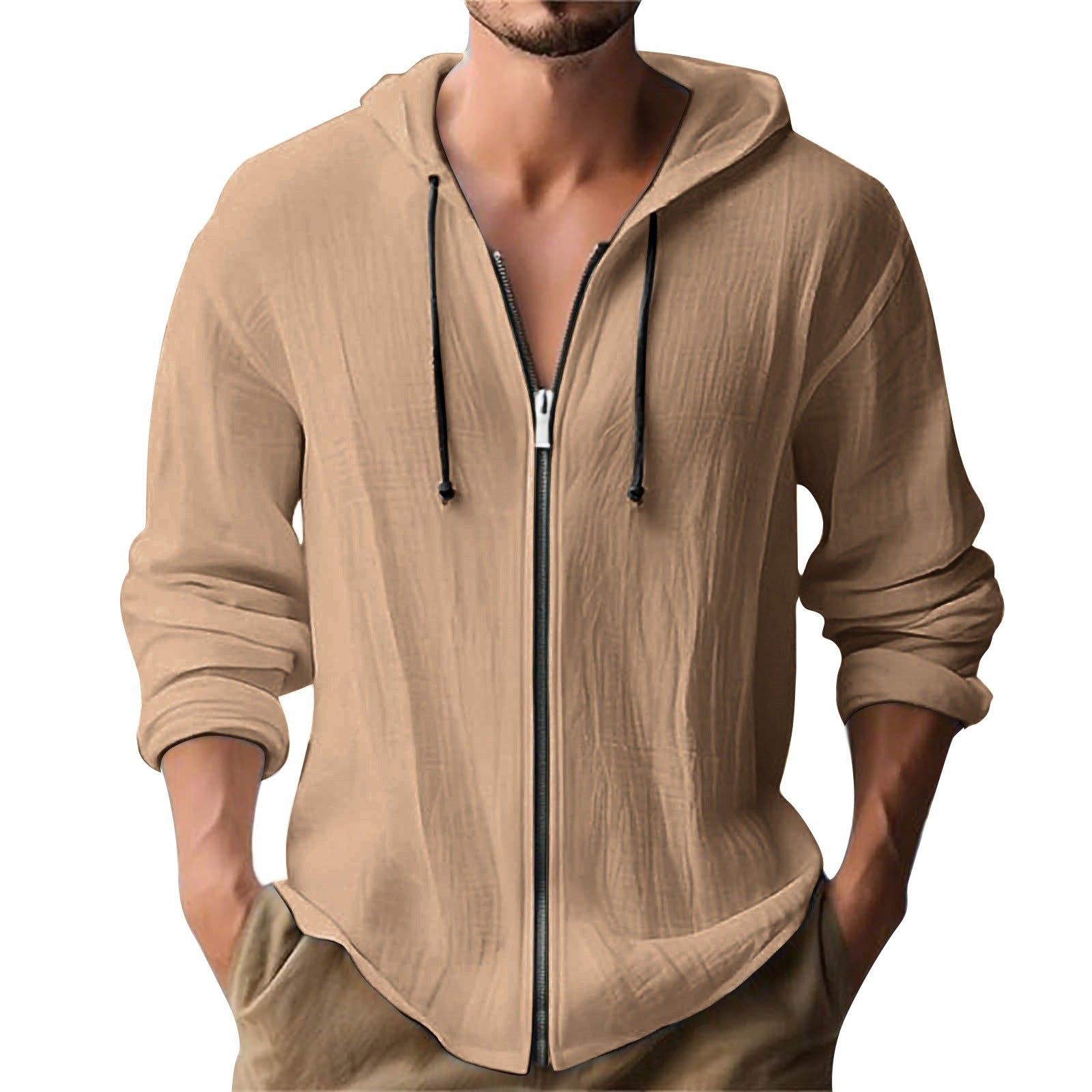 Men Zip Front Hoodie