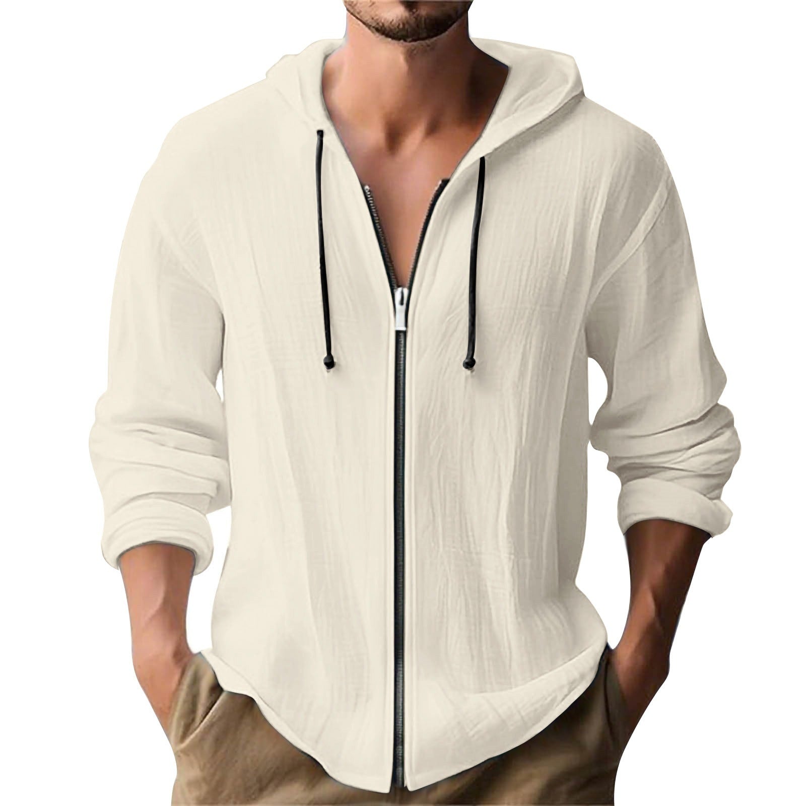 Men Zip Front Hoodie