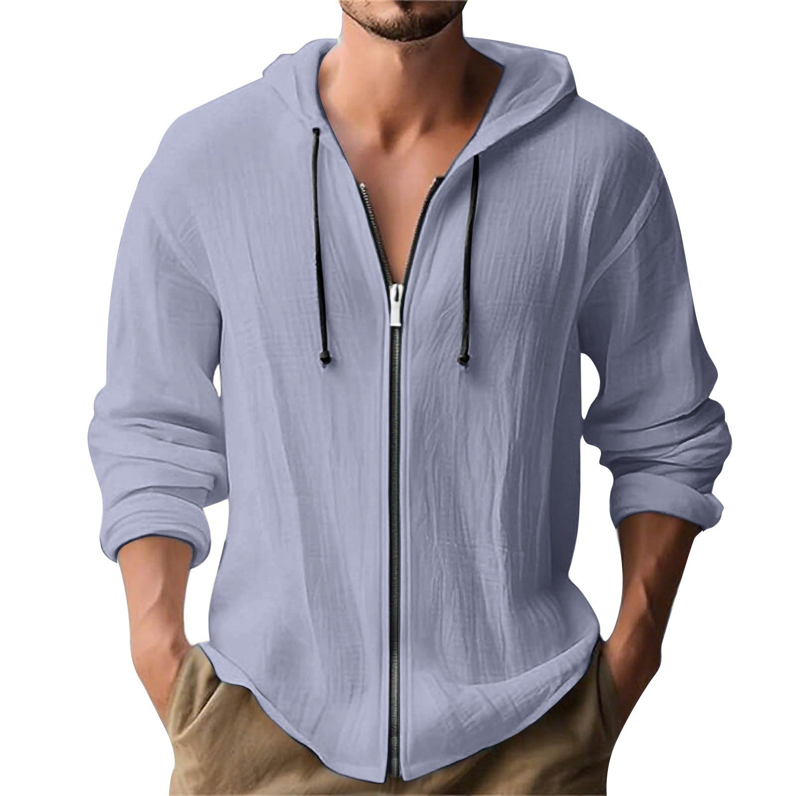Men Zip Front Hoodie
