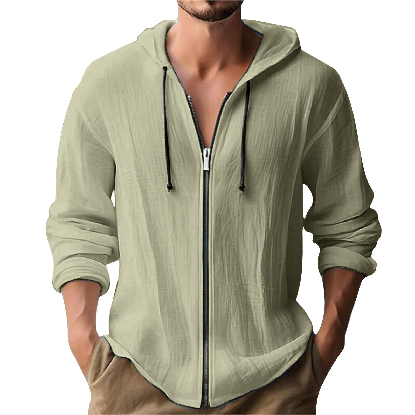 Men Zip Front Hoodie