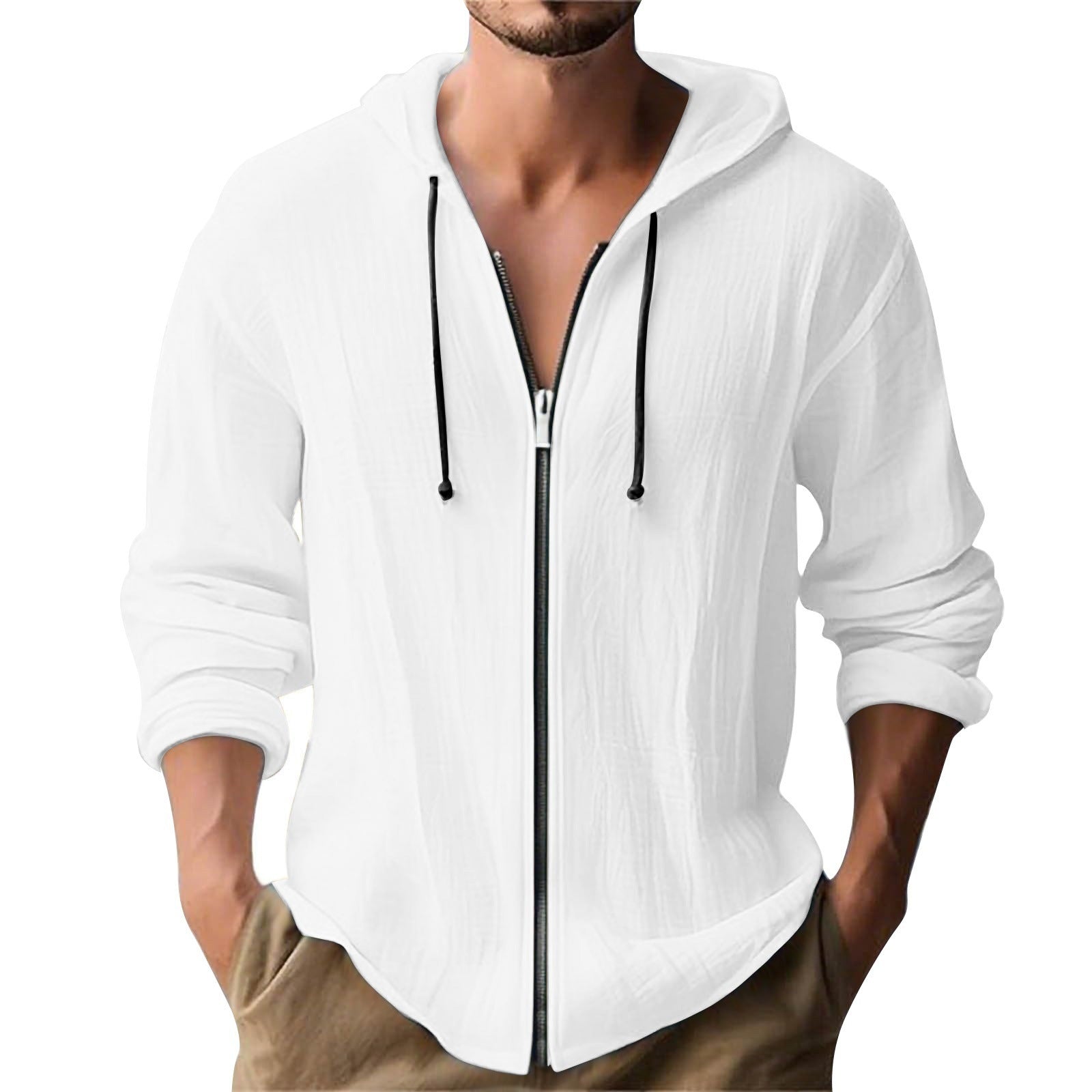 Men Zip Front Hoodie