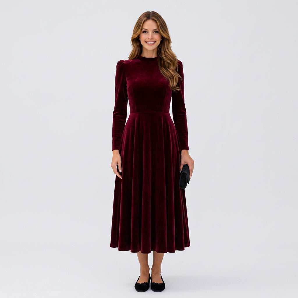 Velvet Midi Dress Women