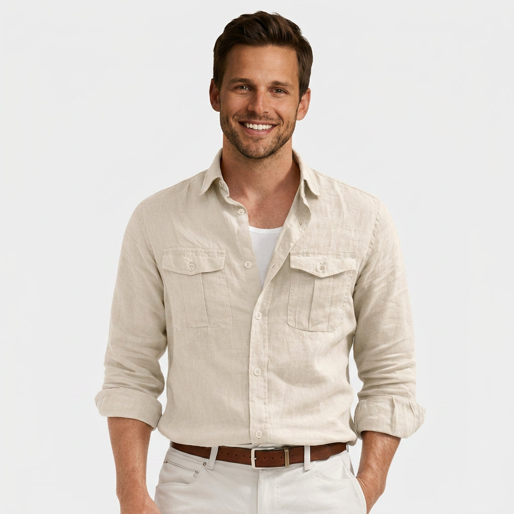 Men’s Linen Button-Up Shirt