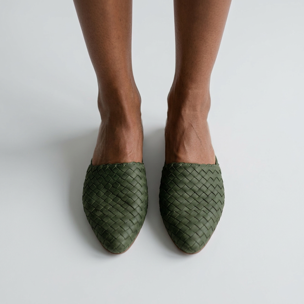 Women’s Woven Slingback Flats Pointed Toe – Casual Everyday Shoes