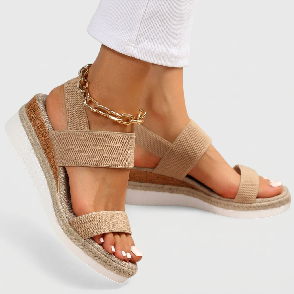Women’s Platform Sandals Elastic Strap – Casual Comfort Sandals