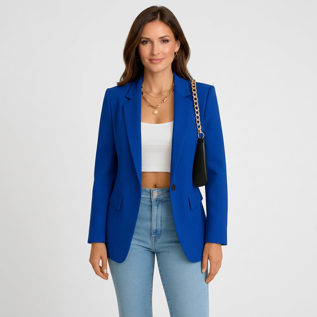 Women’s Single Button Blazer – Tailored Blazer Jacket