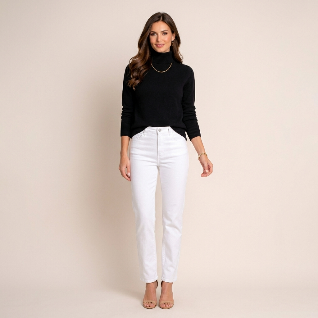 Women’s Mock Neck Knit Sweater – Long Sleeve Ribbed Cuff Pullover