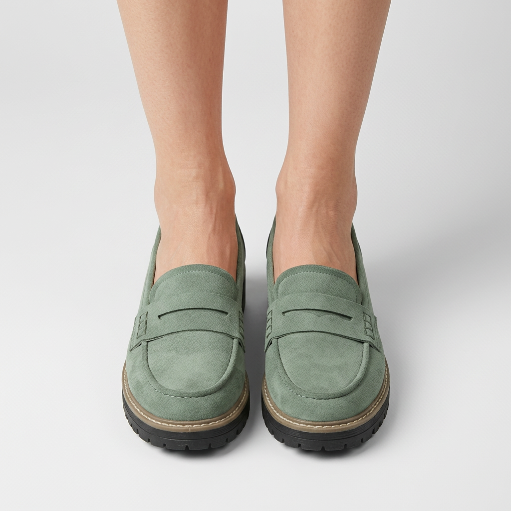 Women’s Chunky Sole Loafers Slip On – Smart Casual Everyday Shoes