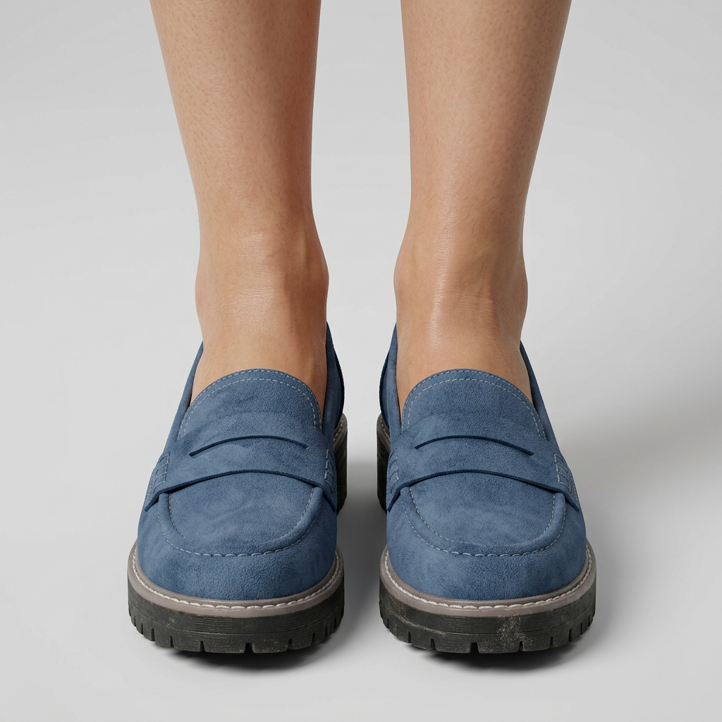 Women’s Chunky Sole Loafers Slip On – Smart Casual Everyday Shoes