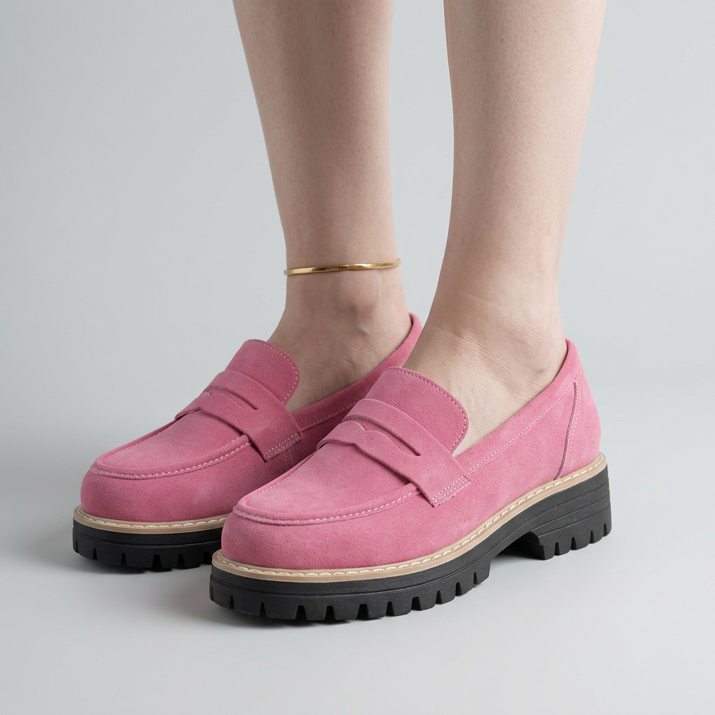 Women’s Chunky Sole Loafers Slip On – Smart Casual Everyday Shoes