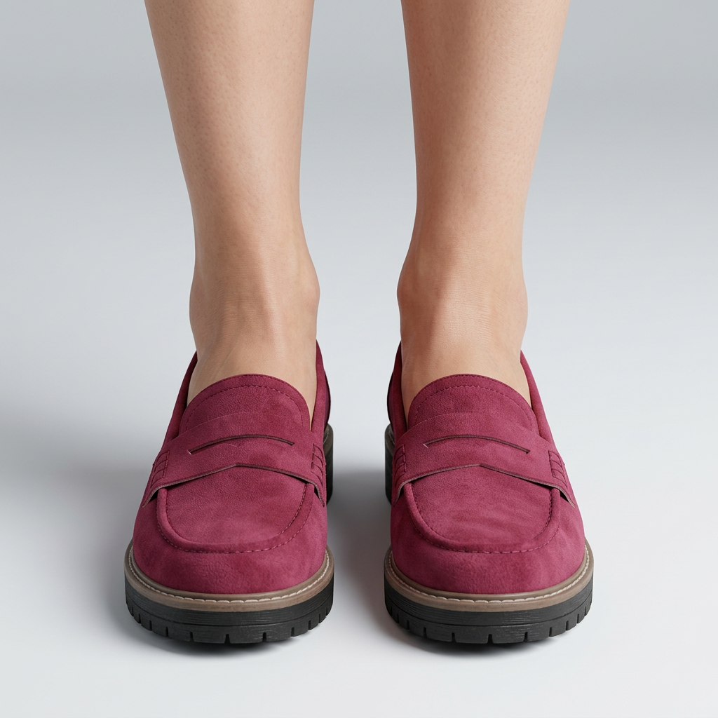 Women’s Chunky Sole Loafers Slip On – Smart Casual Everyday Shoes