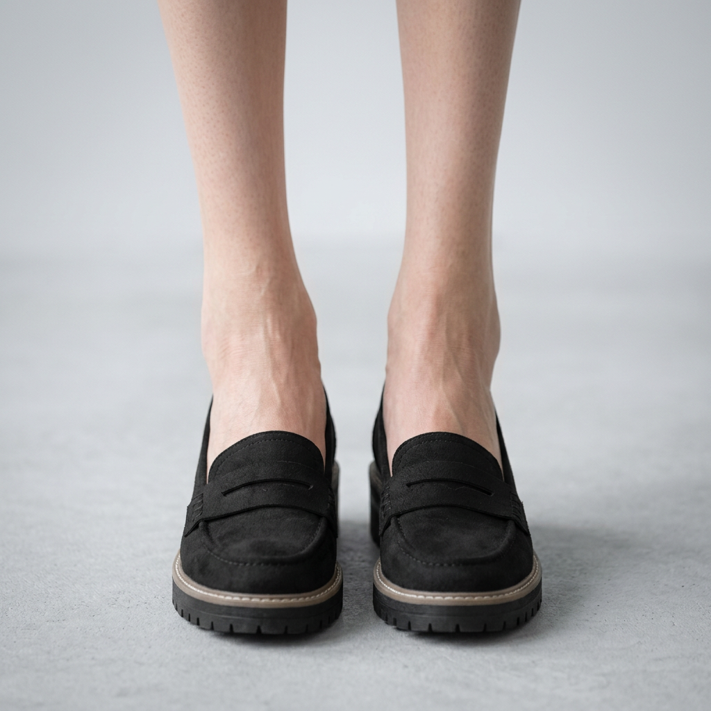 Women’s Chunky Sole Loafers Slip On – Smart Casual Everyday Shoes