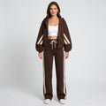 Women Two Piece Tracksuit Set Zip Jacket Wide Leg Pants Casual Everyday