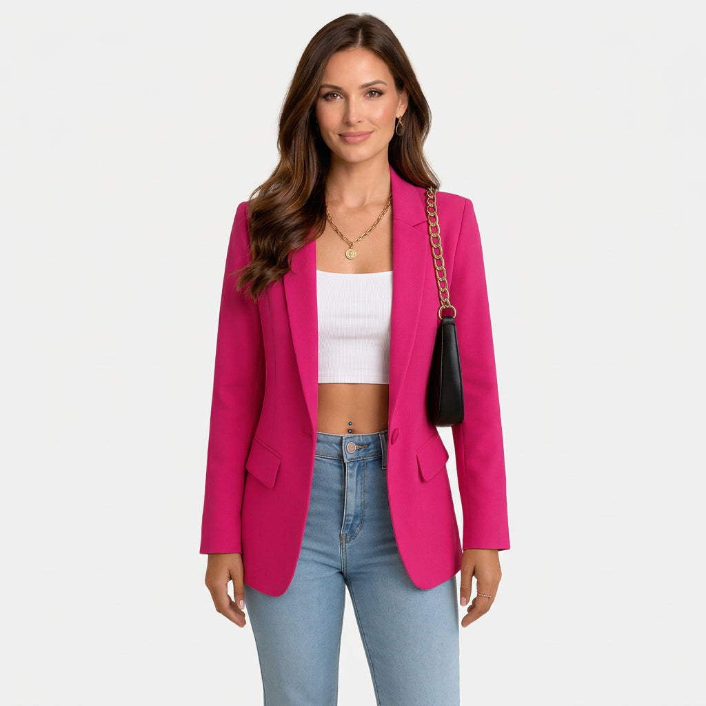 Women’s Single Button Blazer – Tailored Blazer Jacket