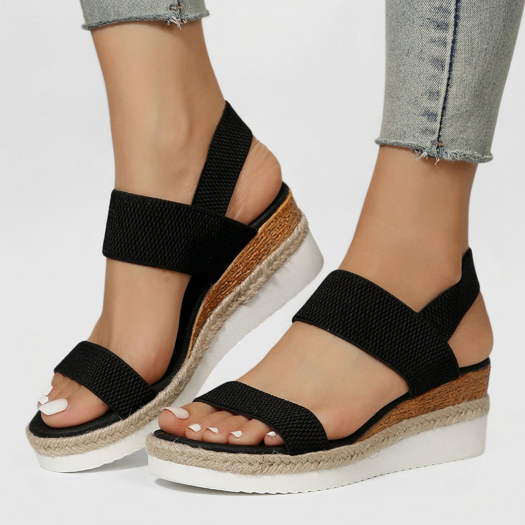 Women’s Platform Sandals Elastic Strap – Casual Comfort Sandals