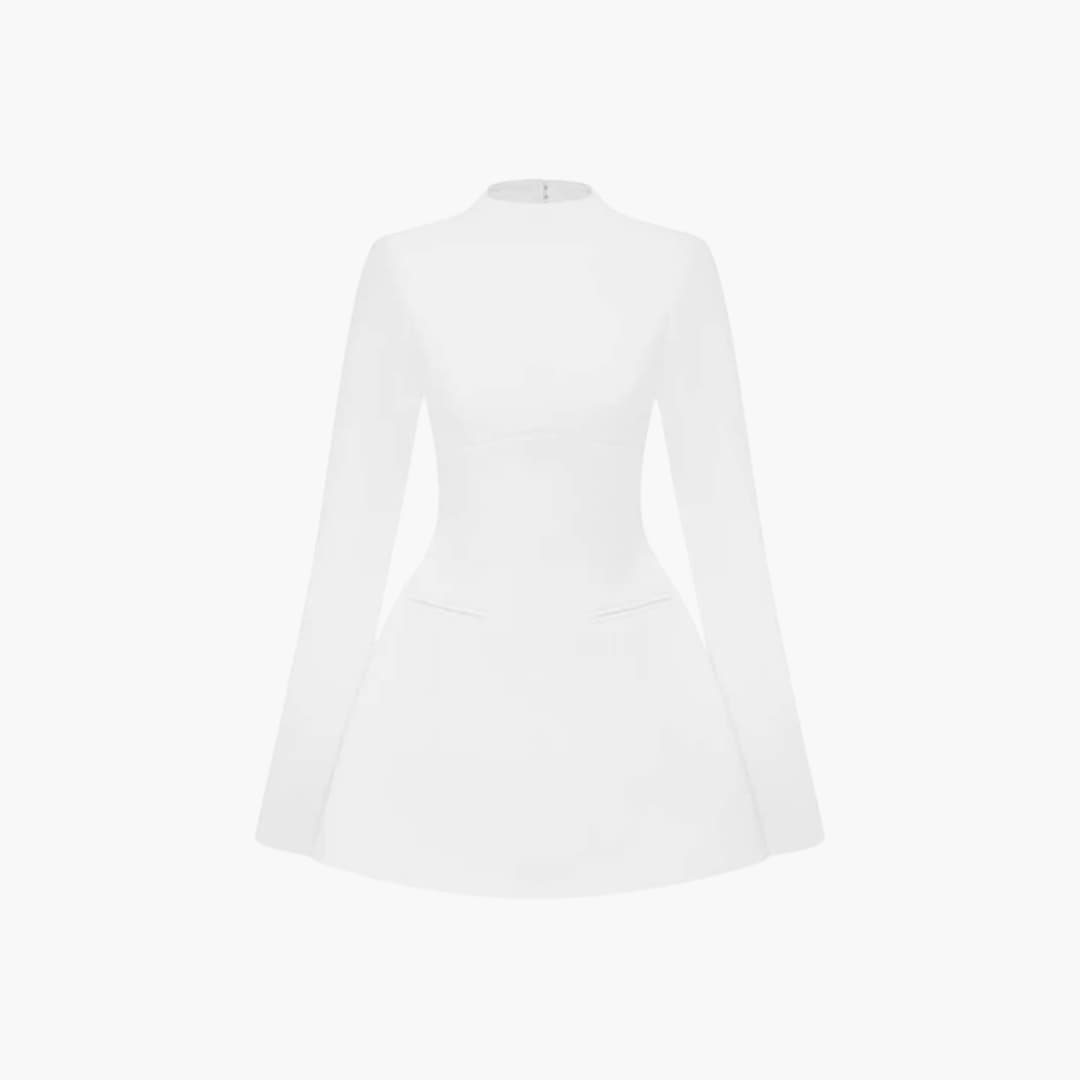 High Neck Fit And Flare Mini Dress Women