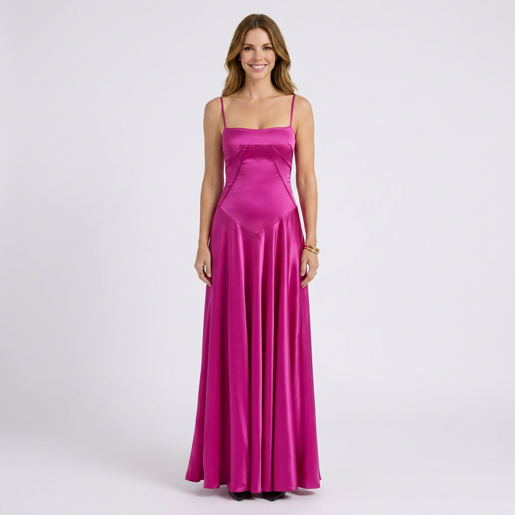 Women’s Maxi Dress Square Neck – Sleeveless Occasion Dress
