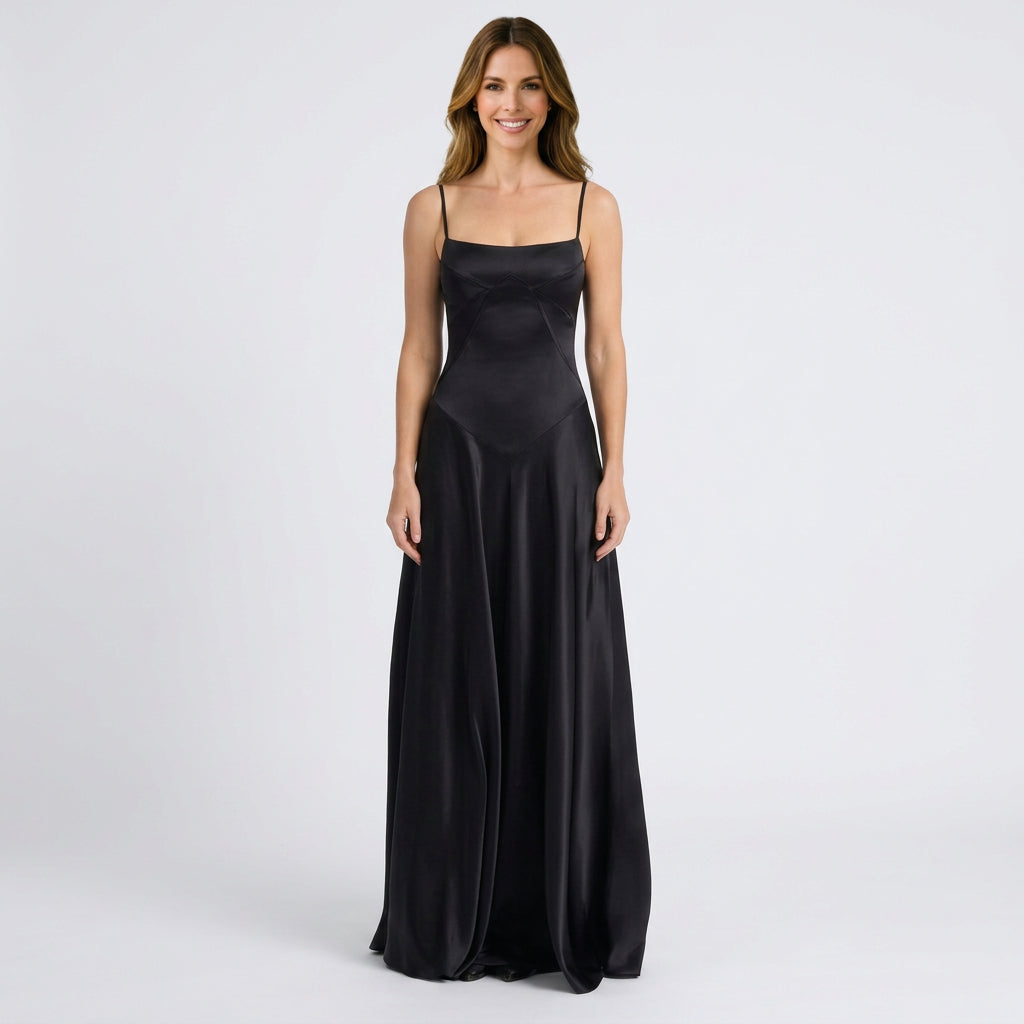 Women’s Maxi Dress Square Neck – Sleeveless Occasion Dress