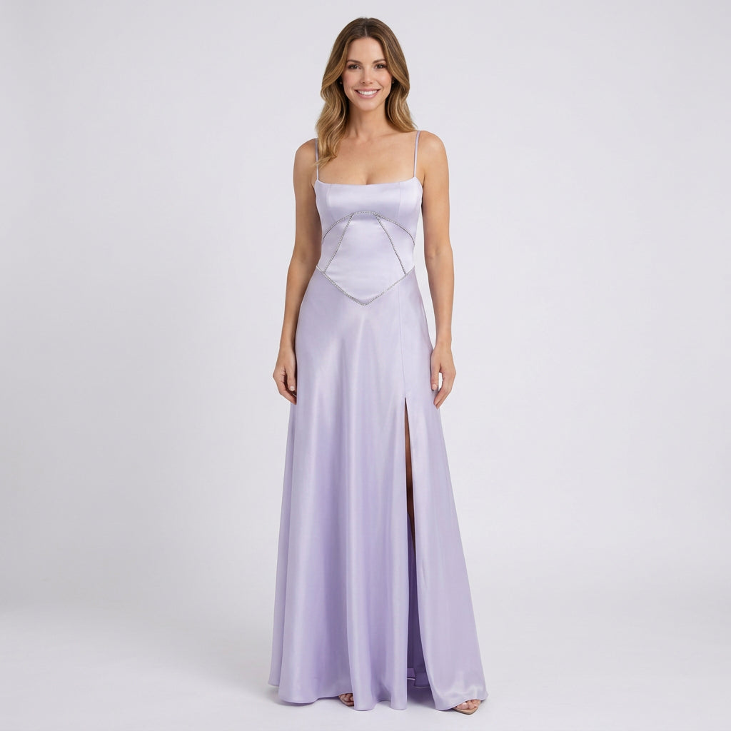 Women’s Maxi Dress Square Neck – Sleeveless Occasion Dress