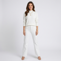 Women’s Mock Neck Knit Sweater – Long Sleeve Ribbed Cuff Pullover