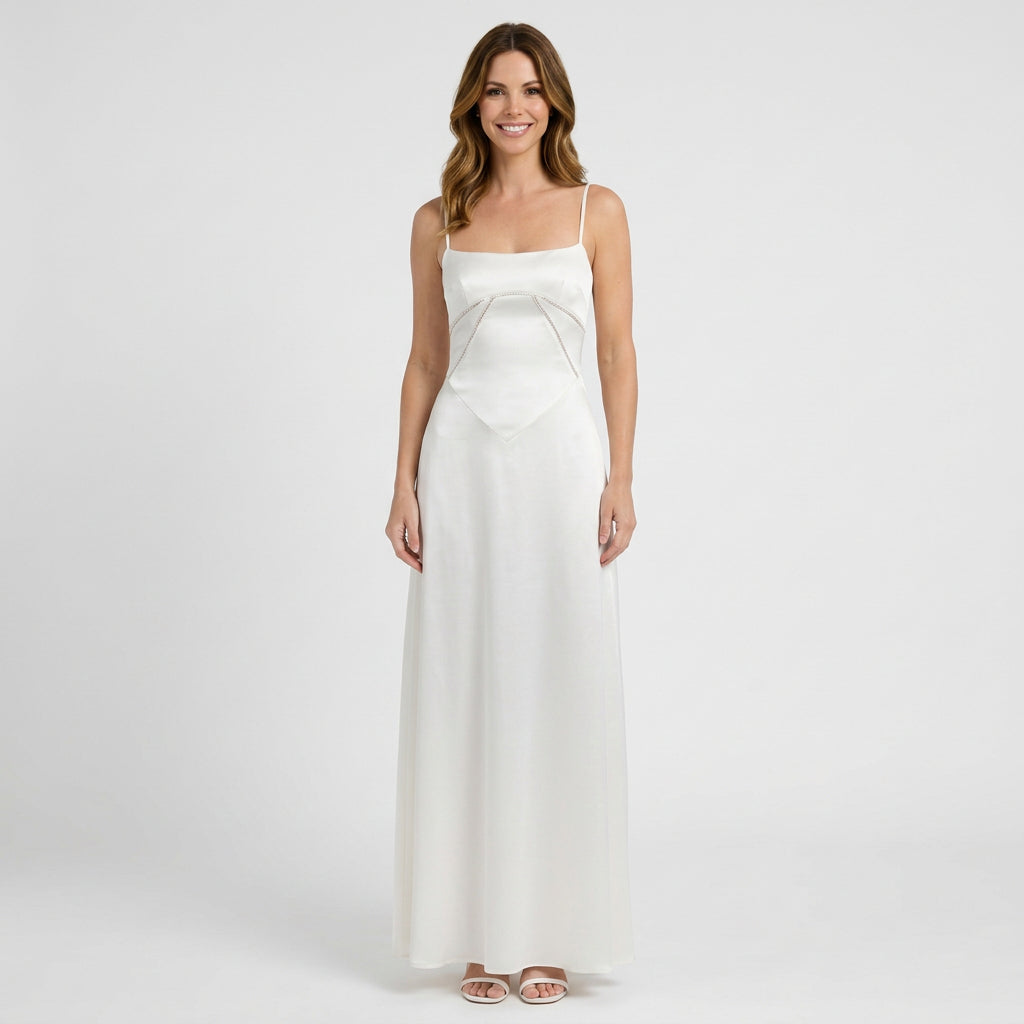 Women’s Maxi Dress Square Neck – Sleeveless Occasion Dress