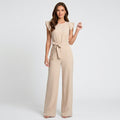 Women’s Wide Leg Jumpsuit Belted Waist – Flutter Sleeve Occasion One Piece
